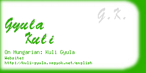 gyula kuli business card